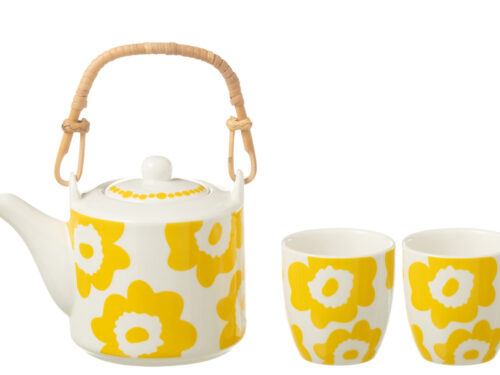Theepot Grullel geel keramiek