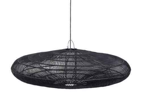 Hanglamp Staaldo zwart rotan