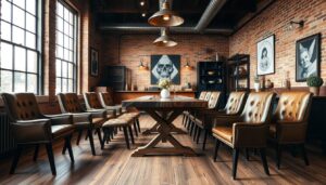 eetkamerstoelen industrieel leer