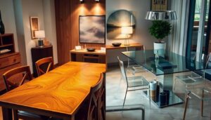 houten vs glazen eettafels