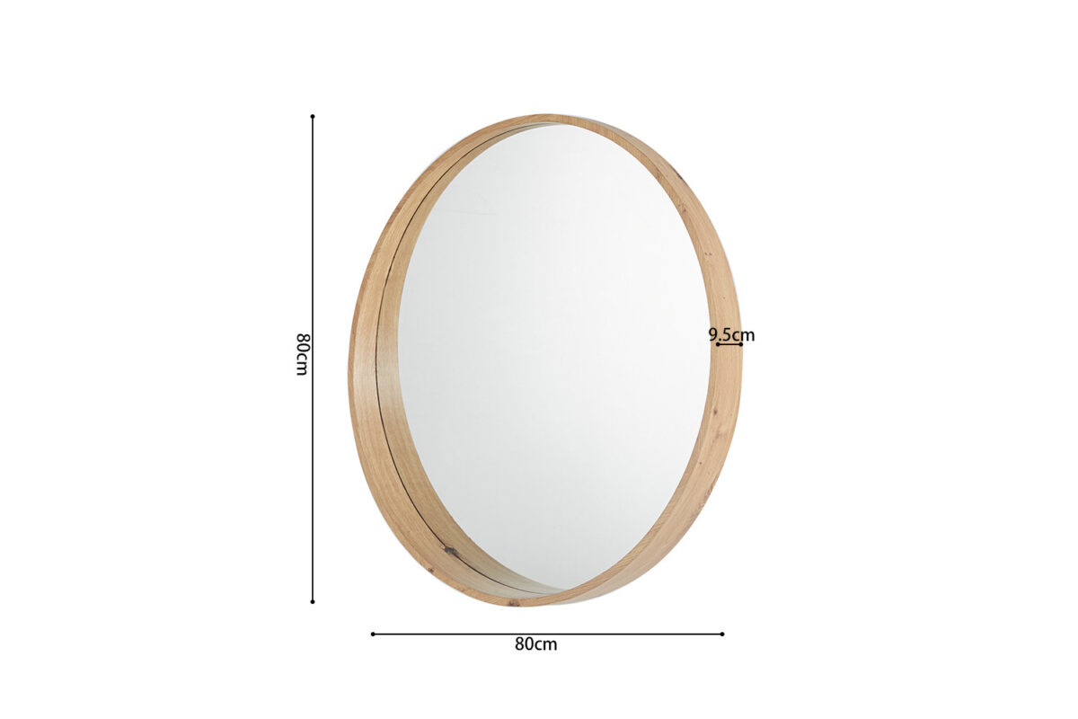 Spiegel Dublin Rond 80 cm oude eik Japandi – foto 7