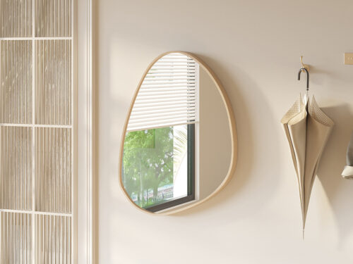 Spiegel Cork Organisch 80x60 oude eik Japandi