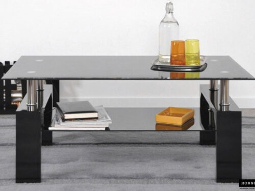 Salontafel Ancona Rechthoekig 100 cm hoogglans zwart glas