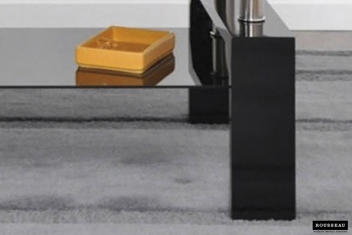 Salontafel Ancona Rechthoekig 100 cm hoogglans zwart glas – foto 4