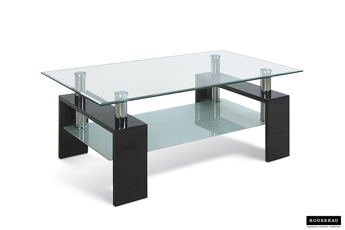 Salontafel Ancona Rechthoekig 100 cm hoogglans zwart glas – foto 5
