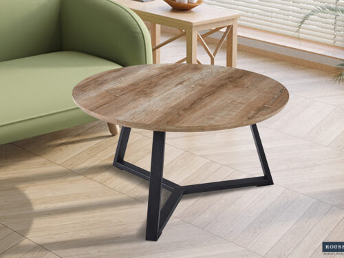 Salontafel Mechelen Rond 80 cm oude eik Industrieel
