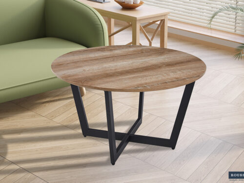 Salontafel Namen Rond 80 cm oude eik Industrieel