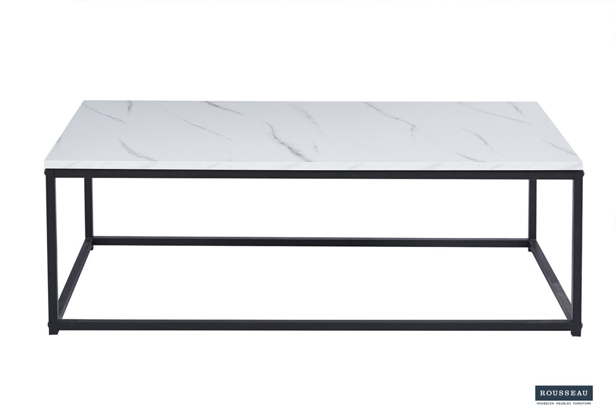 Salontafel Denver 120x60 cm marmerlook wit Industrieel – foto 2