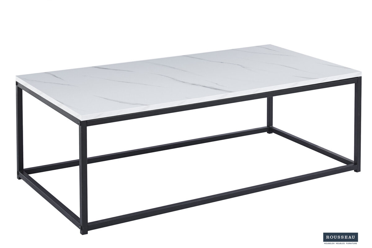 Salontafel Denver 120x60 cm marmerlook wit Industrieel – foto 3