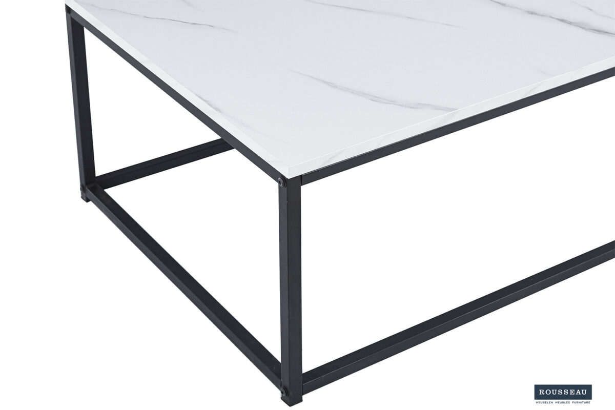 Salontafel Denver 120x60 cm marmerlook wit Industrieel – foto 4