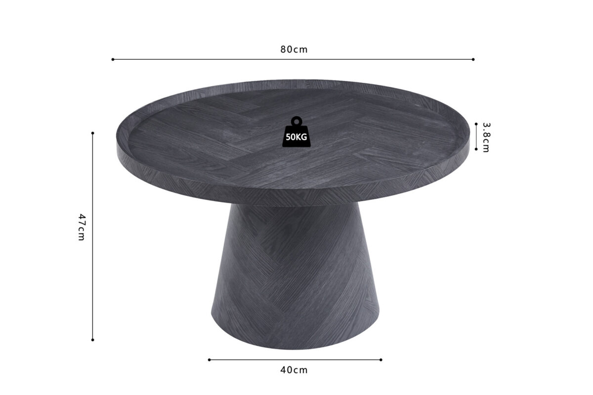 Salontafel Vilnius Rond 80 cm donkergrijs Scandinavisch – foto 7