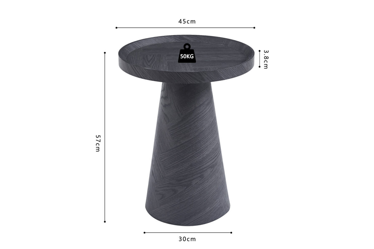 Bijzettafel Vilnius Rond 45 cm donkergrijs Scandinavisch – foto 7