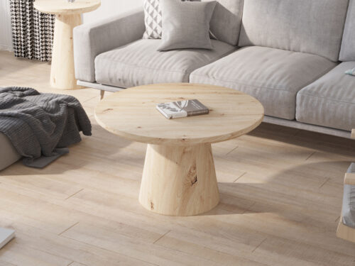 Salontafel Hasselt Rond 80 cm oude eik Japandi