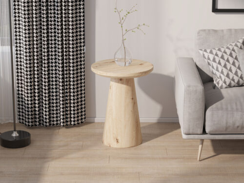 Bijzettafel Hasselt Rond 45 cm oude eik Japandi