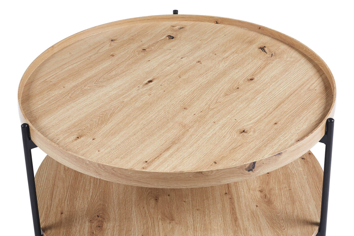 Salontafel Tilburg Rond 80 cm oude eik Scandinavisch – foto 5