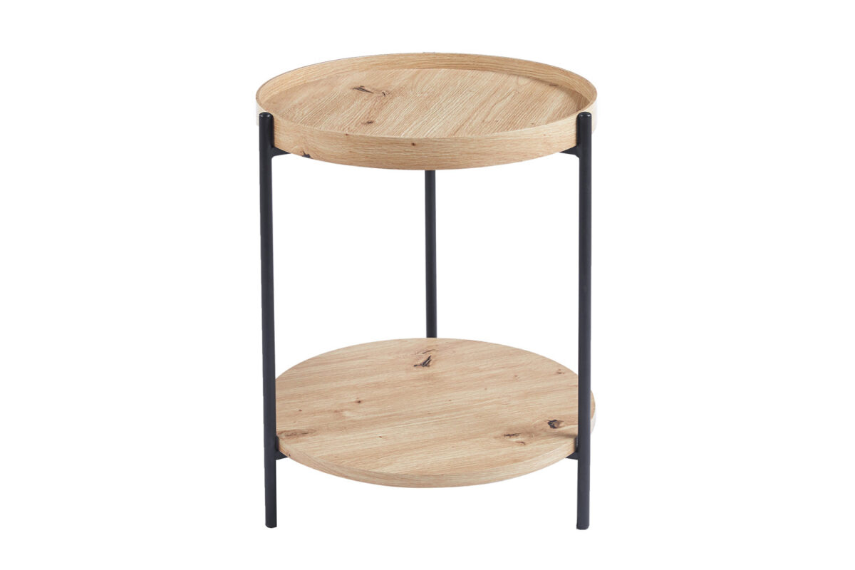 Bijzettafel Tilburg Rond 45 cm oude eik Scandinavisch – foto 4