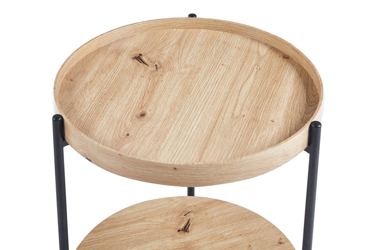 Bijzettafel Tilburg Rond 45 cm oude eik Scandinavisch – foto 5