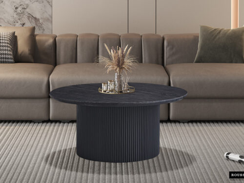 Salontafel Mykonos Rond 80 cm donkerbruin Japandi
