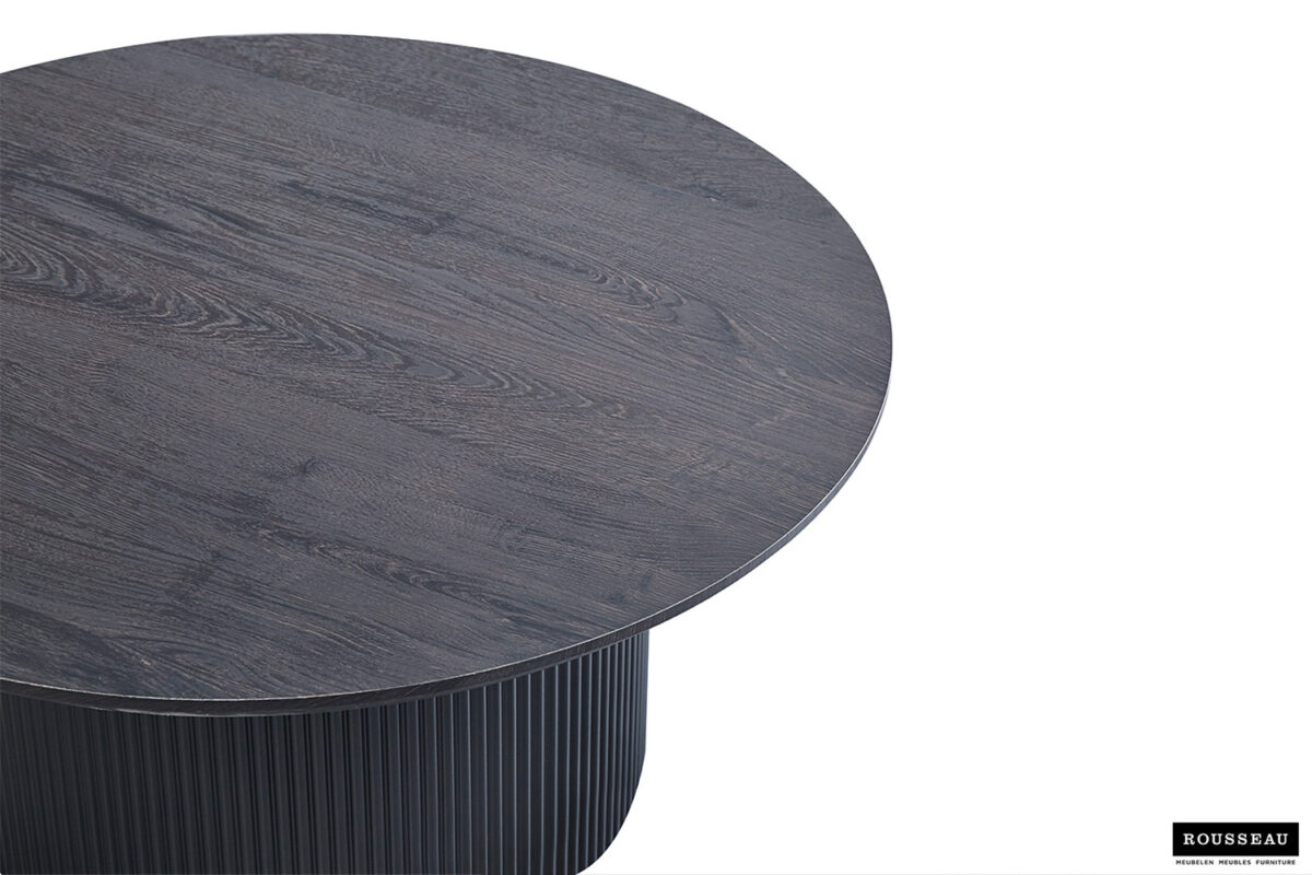 Salontafel Mykonos Rond 80 cm donkerbruin Japandi – foto 4