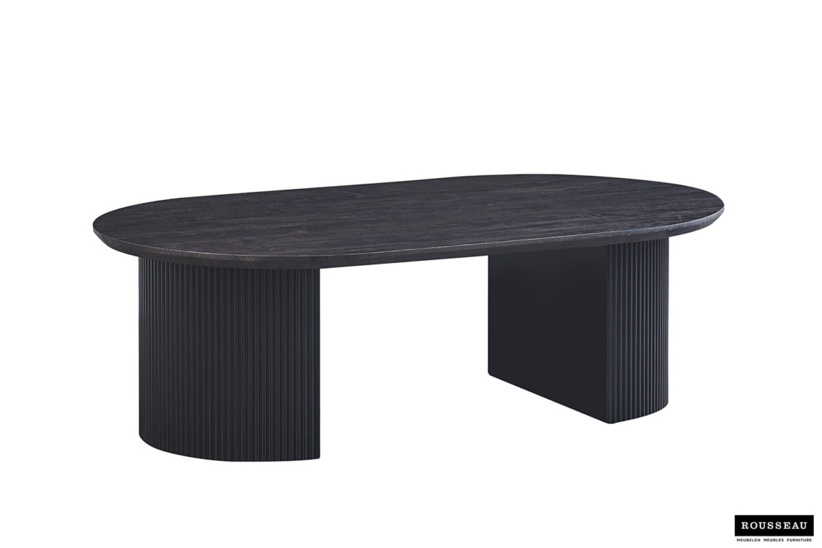 Salontafel Mykonos Ovaal 120 cm donkerbruin Japandi – foto 3