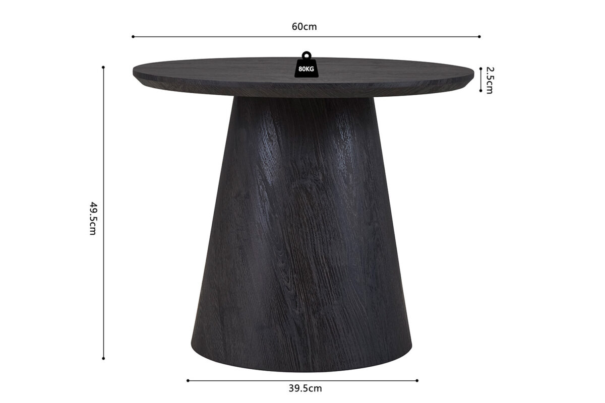 Bijzettafel Delft Rond 60 cm donkerbruin Scandinavisch – foto 7