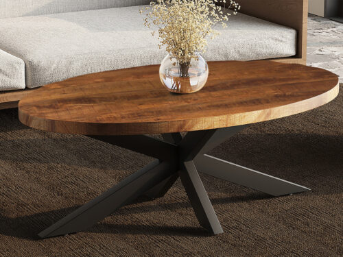 Salontafel Tenerife Ovaal 130 cm mangohout Industrieel