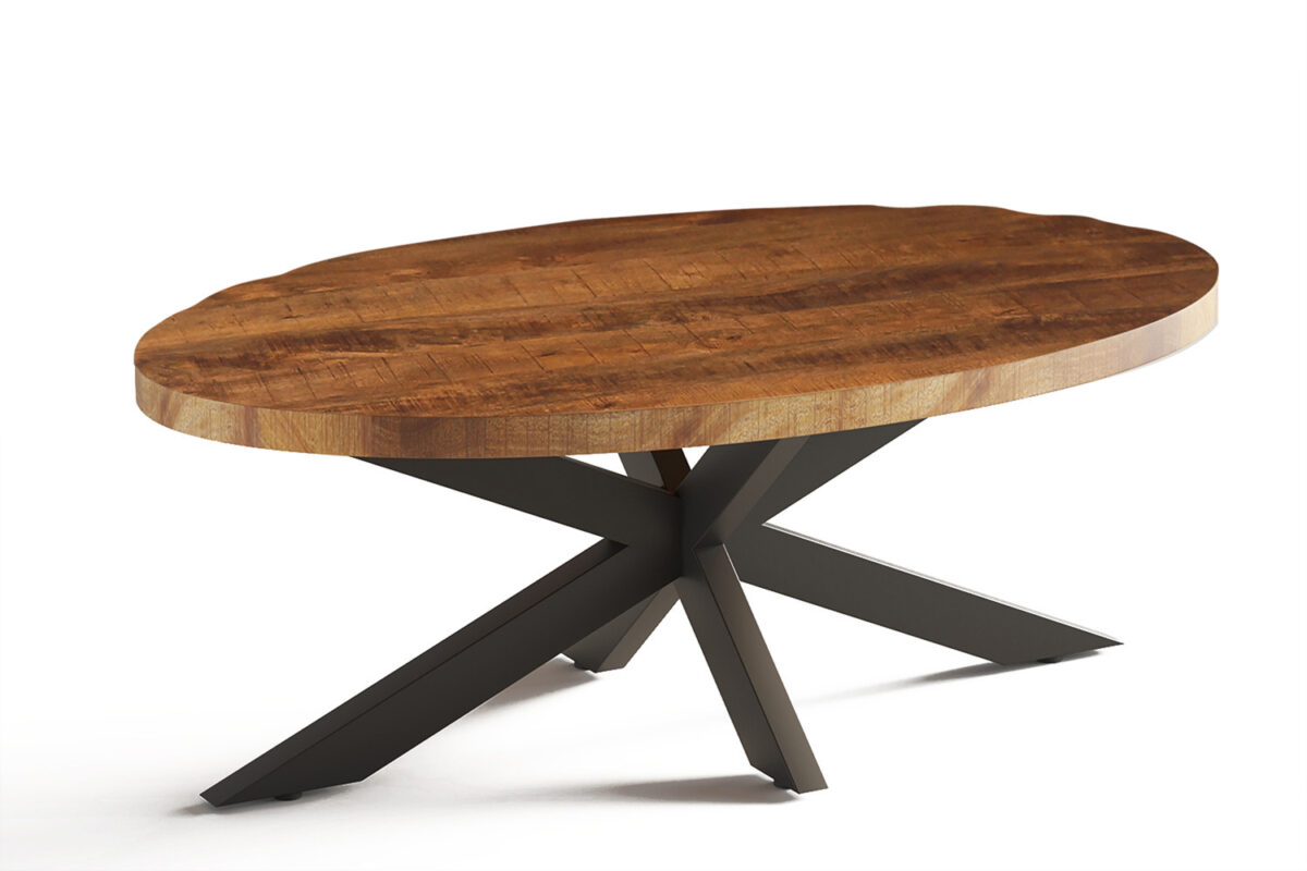 Salontafel Tenerife Ovaal 130 cm mangohout Industrieel – foto 2