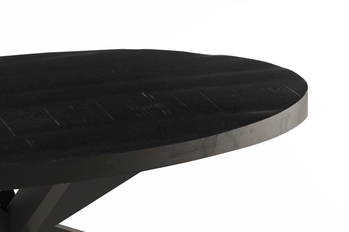 Salontafel Tenerife Ovaal 130 cm zwart mangohout Industrieel – foto 3