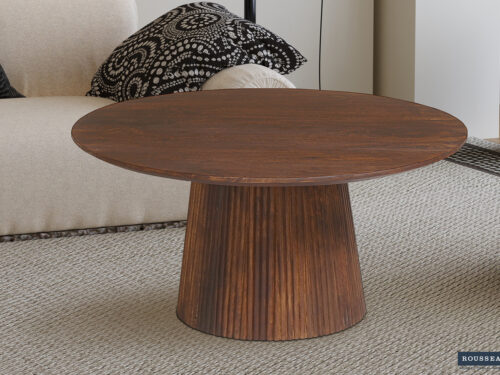 Salontafel Bilbao Rond 80 cm lichtbruin mangohout Japandi