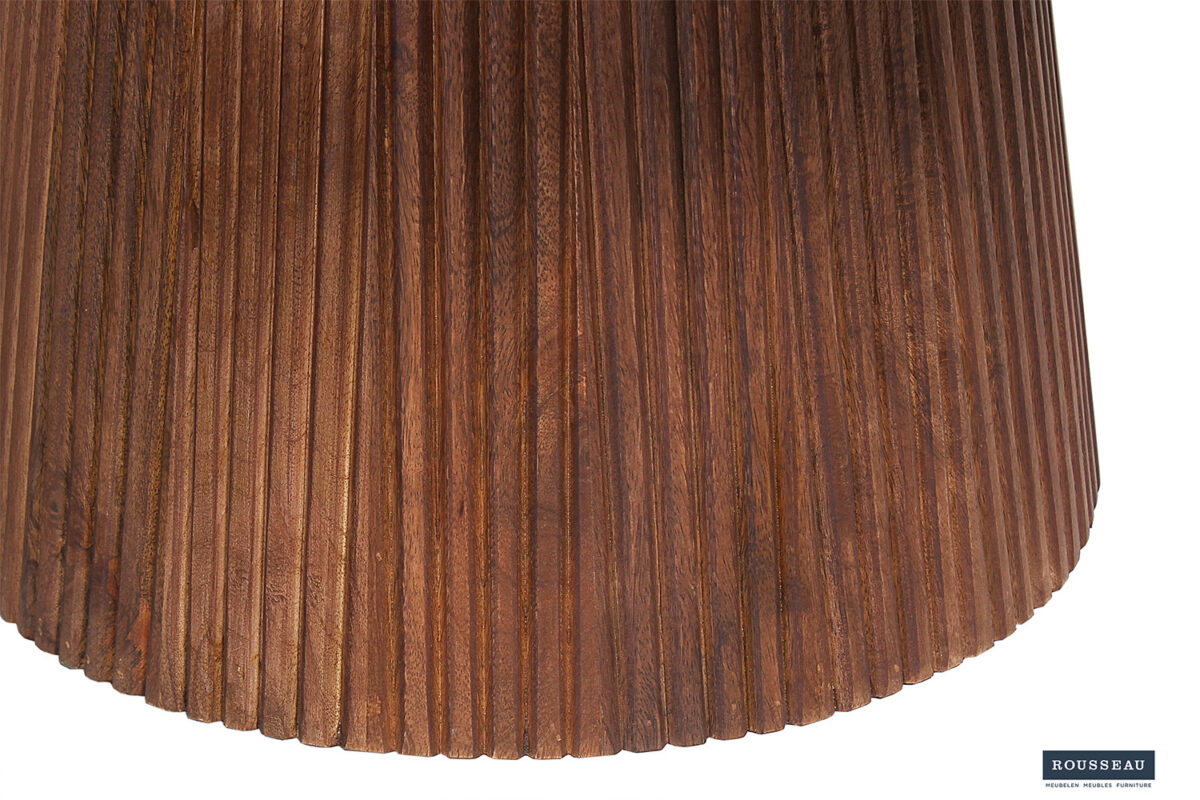Salontafel Bilbao Rond 80 cm lichtbruin mangohout Japandi – foto 6