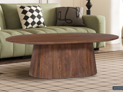 Salontafel Bilbao Ovaal 120 cm lichtbruin mangohout Japandi