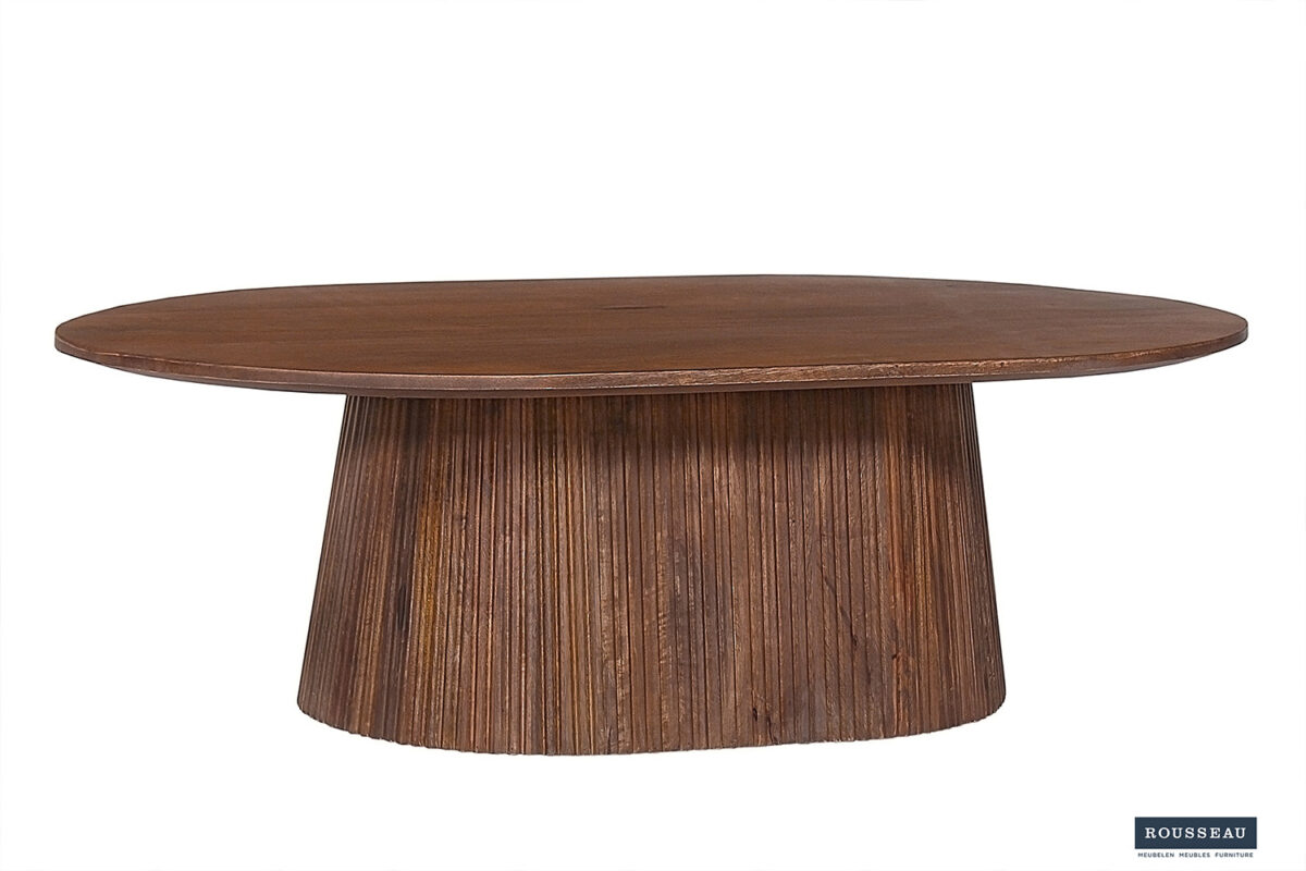 Salontafel Bilbao Ovaal 120 cm lichtbruin mangohout Japandi – foto 2