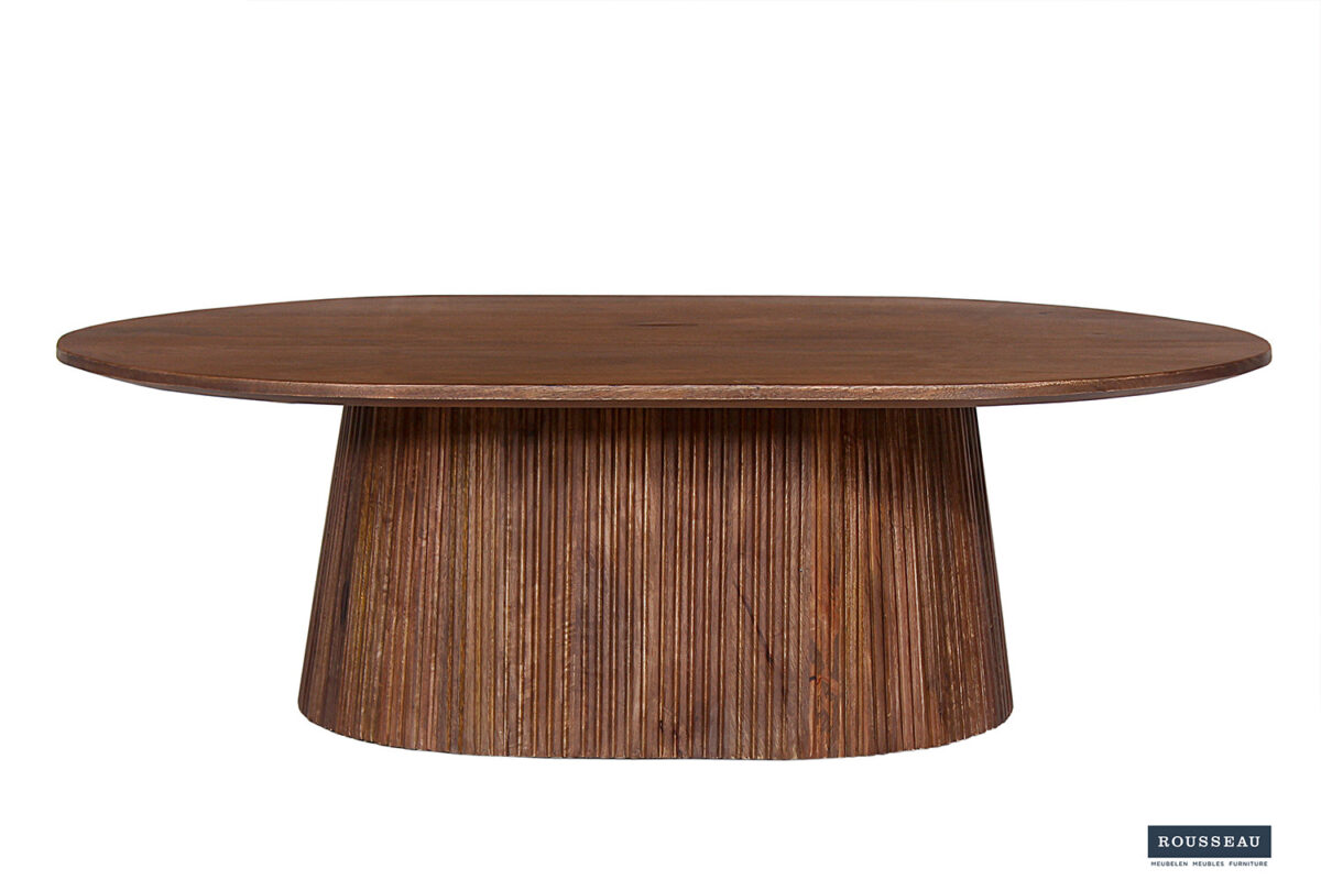 Salontafel Bilbao Ovaal 120 cm lichtbruin mangohout Japandi – foto 3