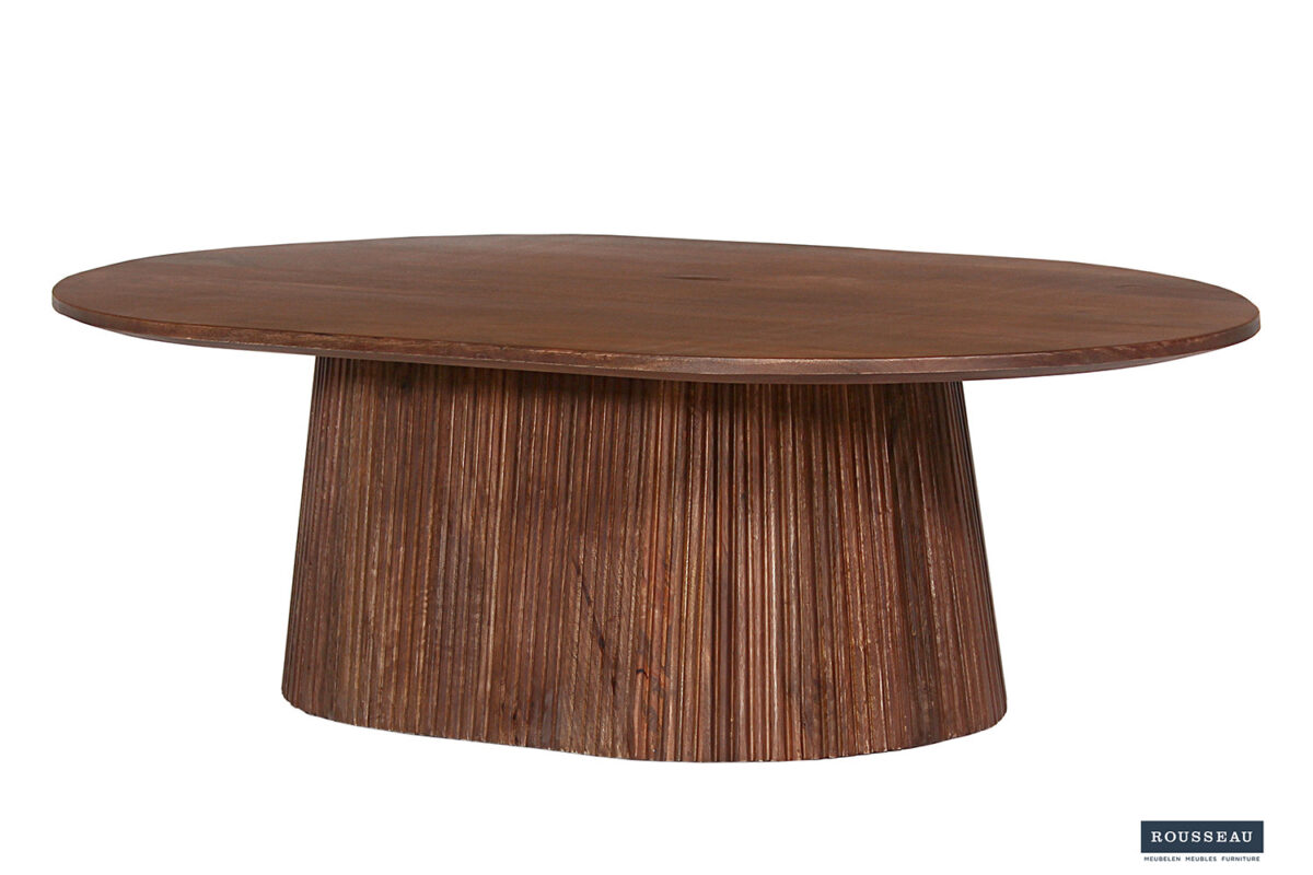 Salontafel Bilbao Ovaal 120 cm lichtbruin mangohout Japandi – foto 4