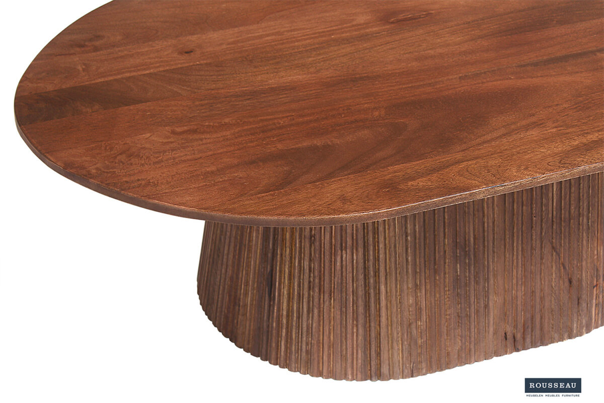 Salontafel Bilbao Ovaal 120 cm lichtbruin mangohout Japandi – foto 5