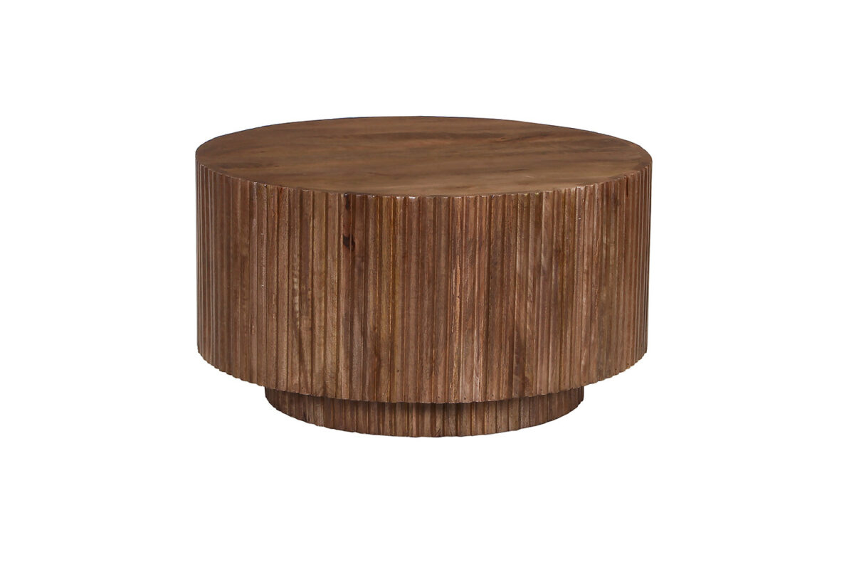 Salontafel Aspen Rond 70 cm lichtbruin mangohout Japandi – foto 4