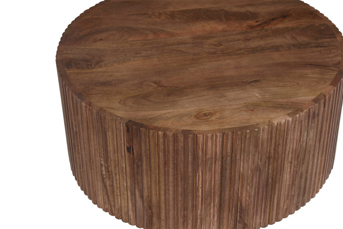 Salontafel Aspen Rond 70 cm lichtbruin mangohout Japandi – foto 5