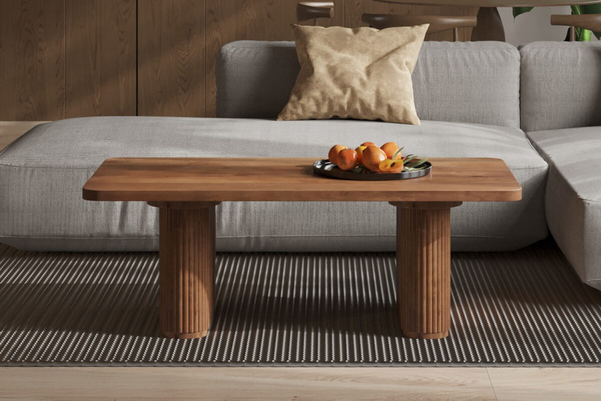 Salontafel Avignon 120 cm lichtbruin mangohout Japandi