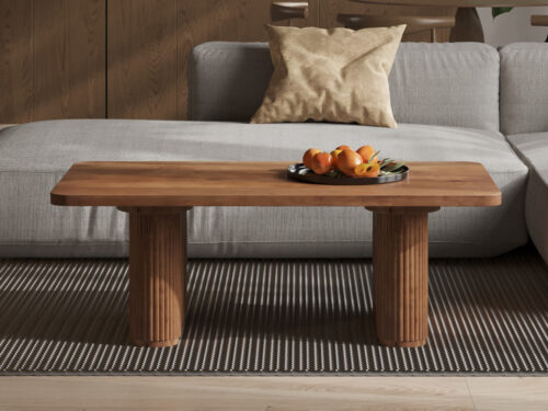 Salontafel Avignon 120 cm lichtbruin mangohout Japandi