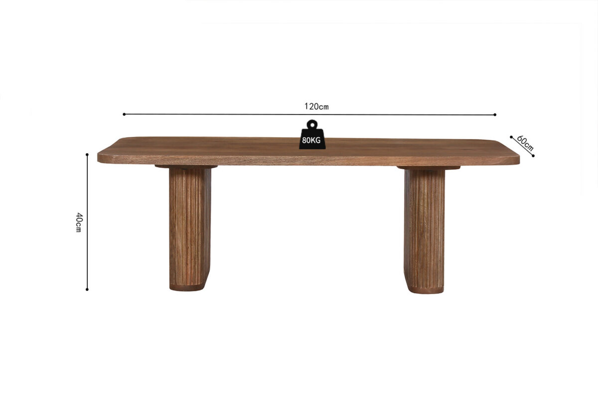 Salontafel Avignon 120 cm lichtbruin mangohout Japandi – foto 7