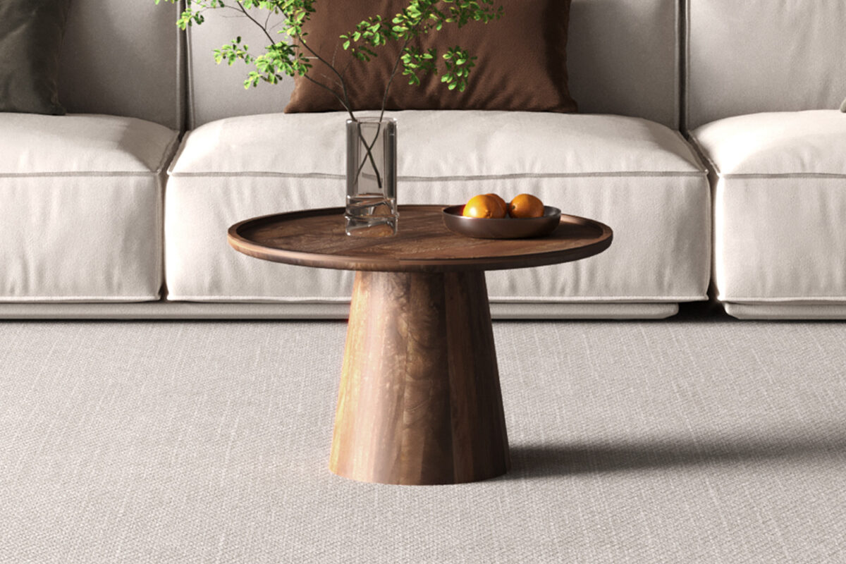 Salontafel Arles Rond 65 cm lichtbruin mangohout Japandi