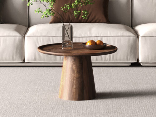 Salontafel Arles Rond 65 cm lichtbruin mangohout Japandi