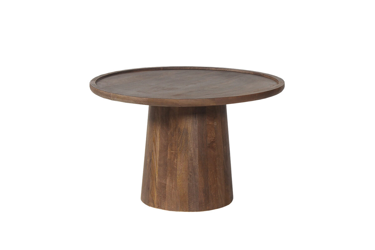 Salontafel Arles Rond 65 cm lichtbruin mangohout Japandi – foto 4