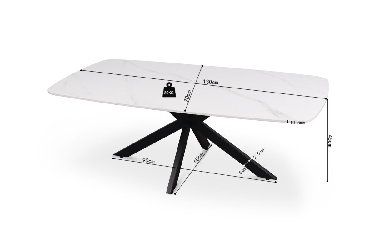 Salontafel Firenze Deens ovaal 130 cm steen wit Industrieel – foto 7