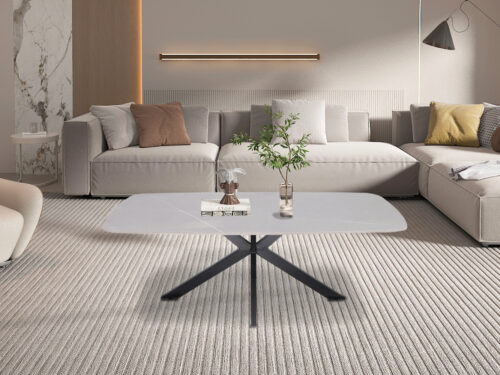 Salontafel Firenze Deens ovaal 130 cm steen grijs Industrieel
