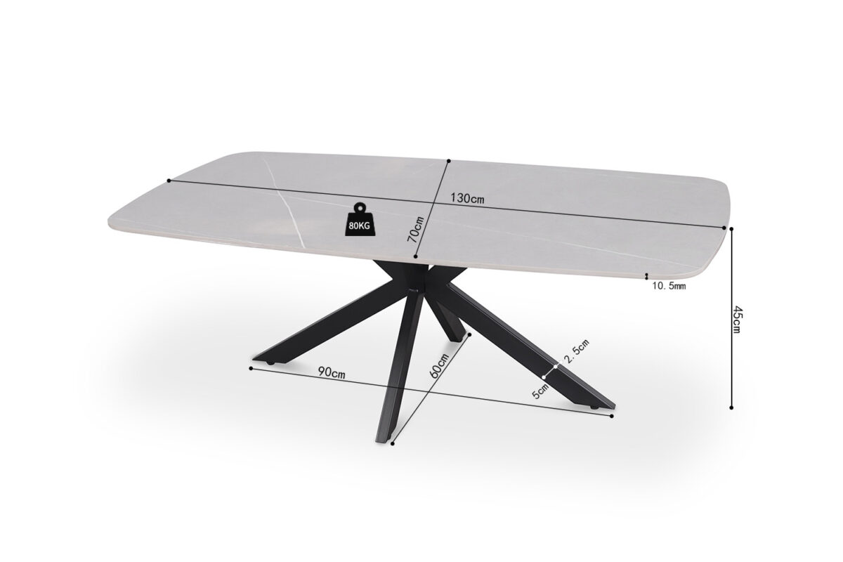 Salontafel Firenze Deens ovaal 130 cm steen grijs Industrieel – foto 9