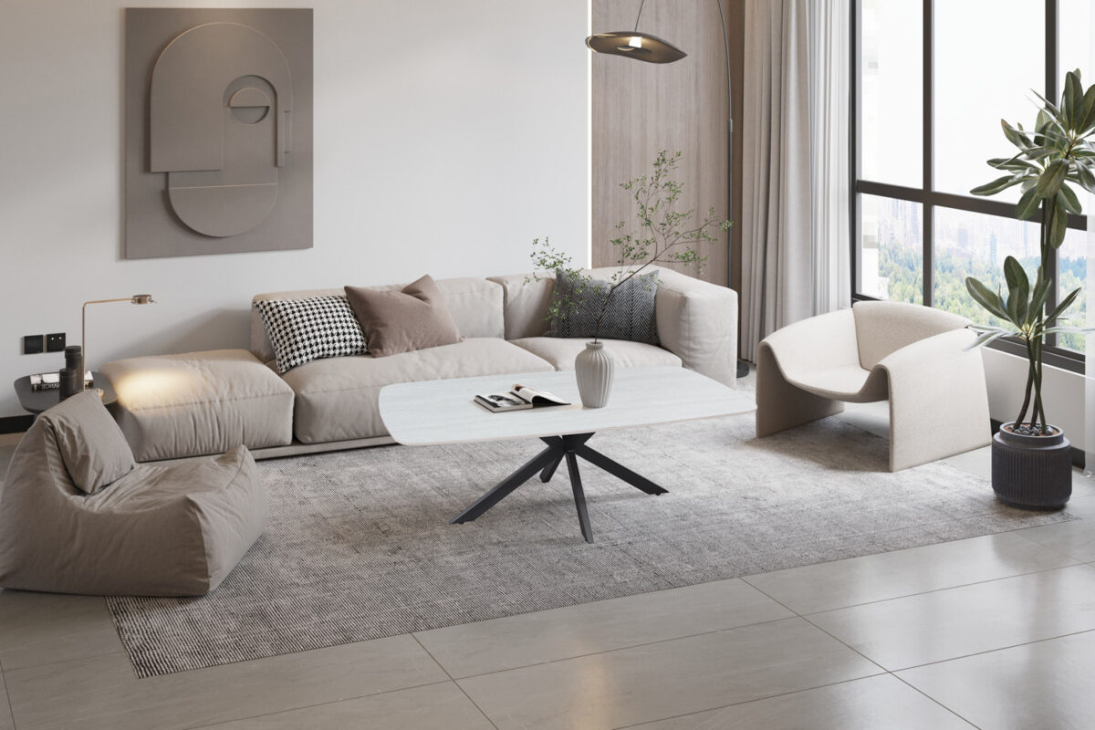 Salontafel Firenze Deens ovaal 130 cm steen barok grijs – foto 2