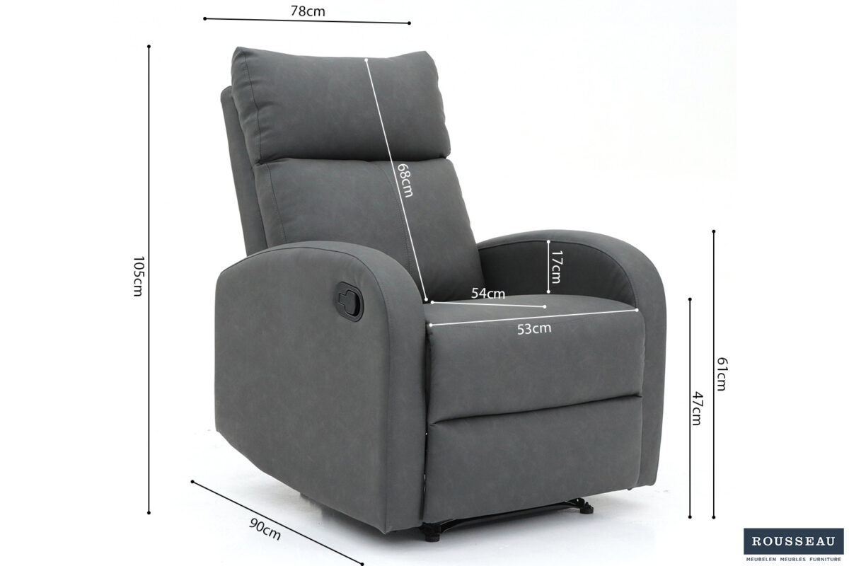 Relaxfauteuil Dijon Verstelbaar zwart kunstleer – foto 9