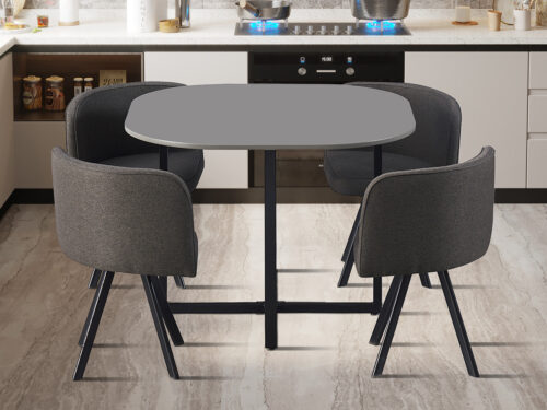 Tafelset Eindhoven Met 4 stoelen grijs