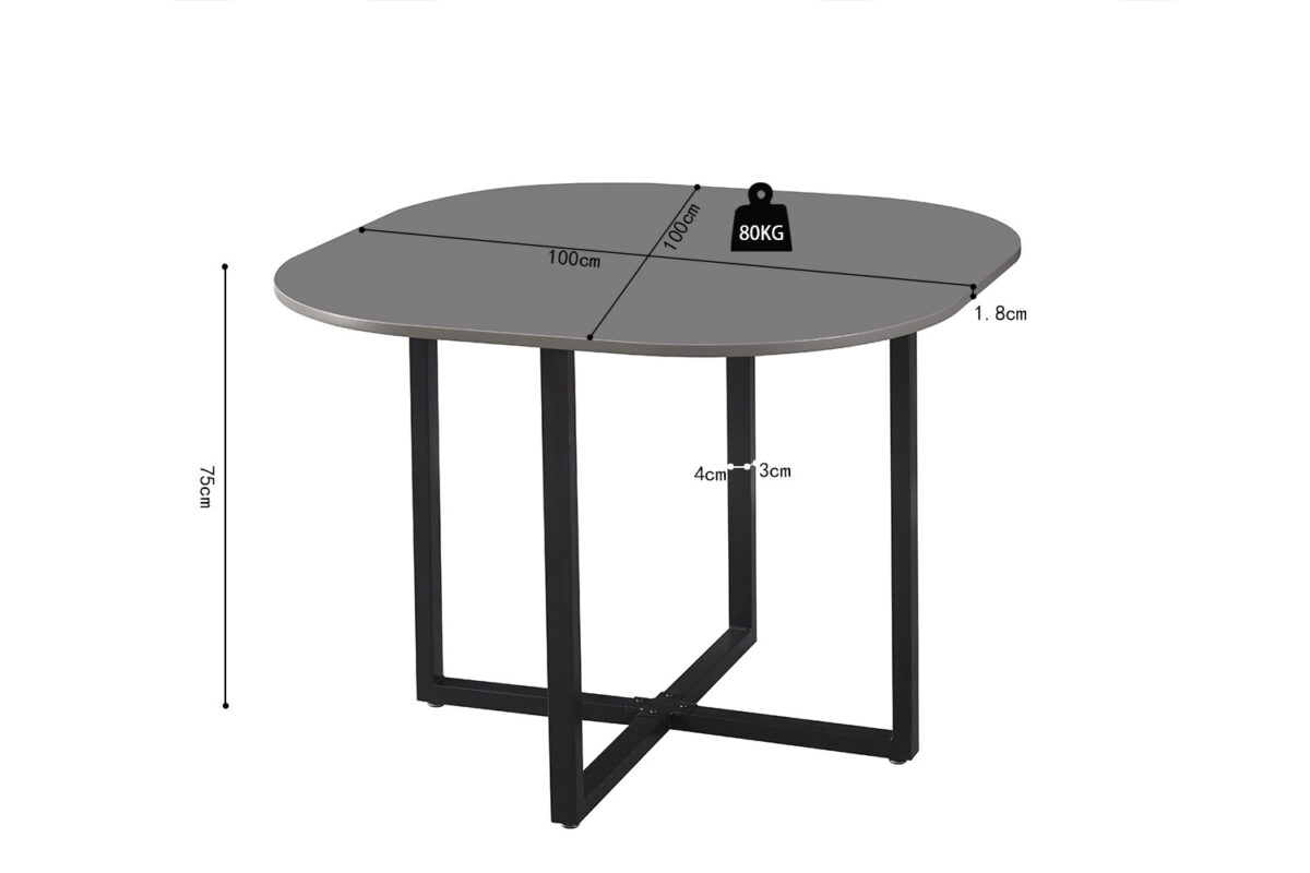 Tafelset Eindhoven Met 4 stoelen grijs – foto 13